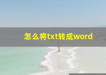 怎么将txt转成word