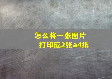 怎么将一张图片打印成2张a4纸