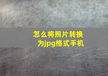 怎么将照片转换为jpg格式手机