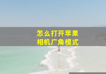 怎么打开苹果相机广角模式