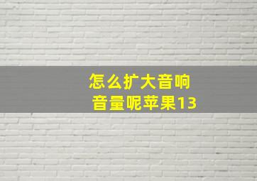 怎么扩大音响音量呢苹果13