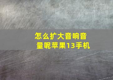 怎么扩大音响音量呢苹果13手机