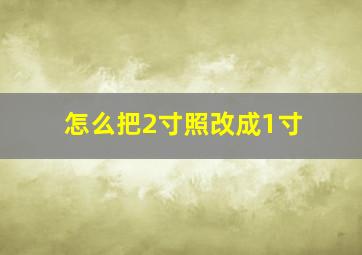 怎么把2寸照改成1寸