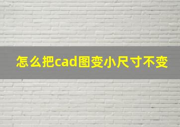 怎么把cad图变小尺寸不变