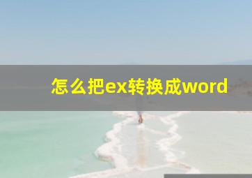 怎么把ex转换成word