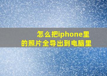 怎么把iphone里的照片全导出到电脑里