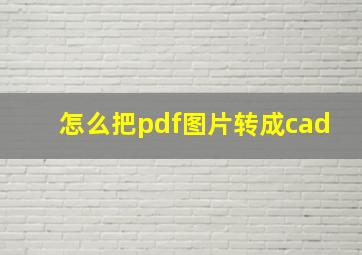 怎么把pdf图片转成cad