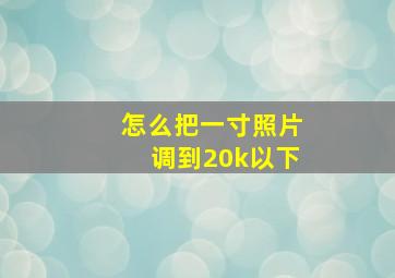 怎么把一寸照片调到20k以下