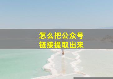 怎么把公众号链接提取出来