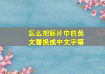 怎么把图片中的英文替换成中文字幕