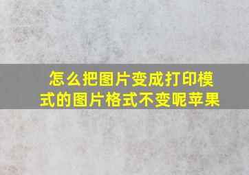 怎么把图片变成打印模式的图片格式不变呢苹果