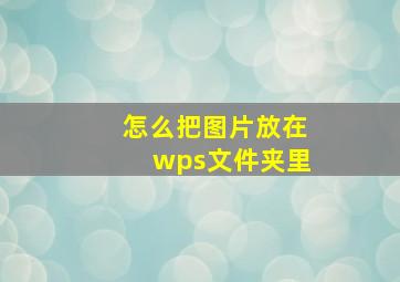 怎么把图片放在wps文件夹里