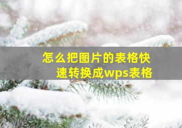 怎么把图片的表格快速转换成wps表格