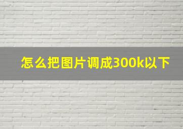 怎么把图片调成300k以下