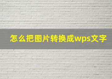 怎么把图片转换成wps文字