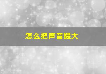 怎么把声音提大