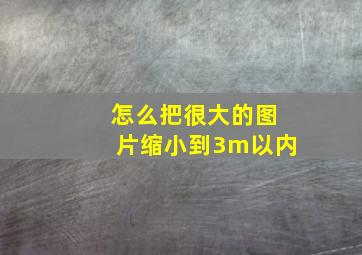 怎么把很大的图片缩小到3m以内