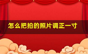 怎么把拍的照片调正一寸