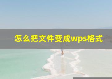 怎么把文件变成wps格式