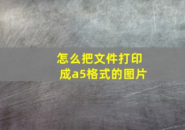 怎么把文件打印成a5格式的图片