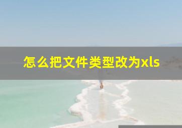 怎么把文件类型改为xls