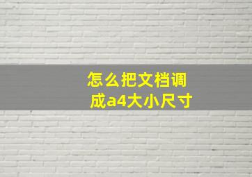 怎么把文档调成a4大小尺寸