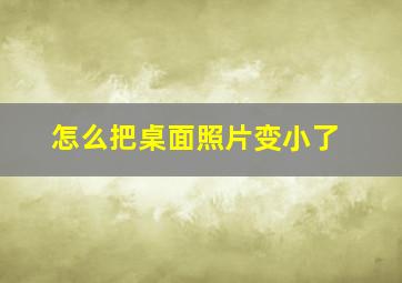 怎么把桌面照片变小了