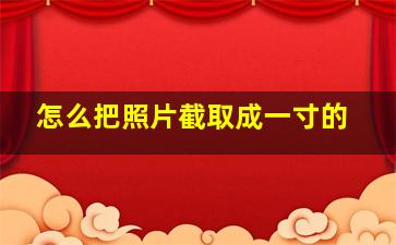 怎么把照片截取成一寸的