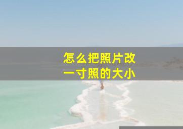 怎么把照片改一寸照的大小