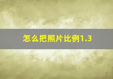 怎么把照片比例1.3