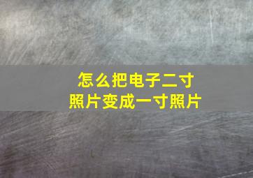 怎么把电子二寸照片变成一寸照片