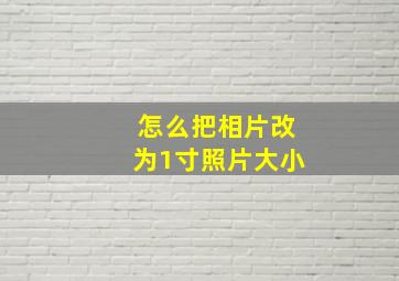 怎么把相片改为1寸照片大小