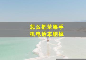 怎么把苹果手机电话本删掉