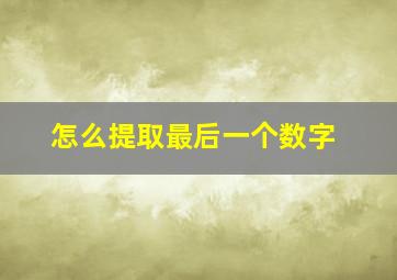 怎么提取最后一个数字