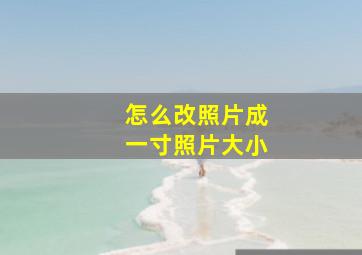 怎么改照片成一寸照片大小