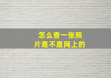 怎么查一张照片是不是网上的