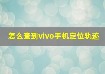 怎么查到vivo手机定位轨迹