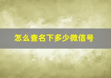 怎么查名下多少微信号