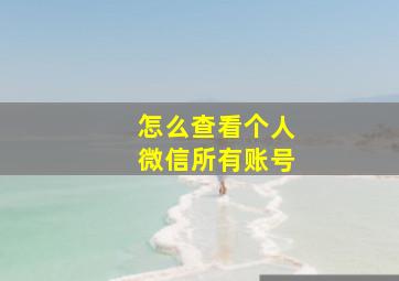 怎么查看个人微信所有账号