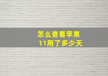 怎么查看苹果11用了多少天