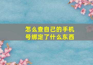 怎么查自己的手机号绑定了什么东西