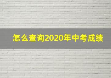 怎么查询2020年中考成绩