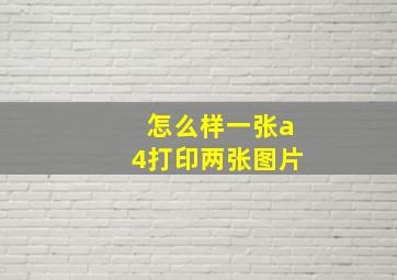 怎么样一张a4打印两张图片