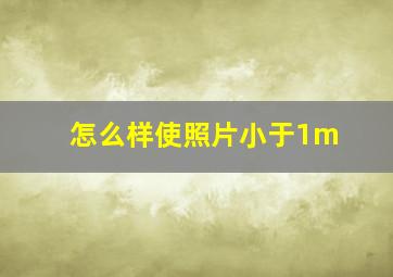 怎么样使照片小于1m