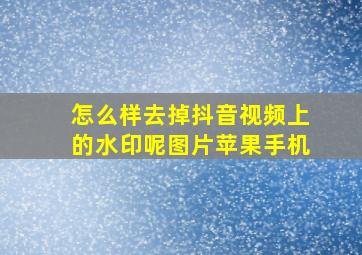 怎么样去掉抖音视频上的水印呢图片苹果手机