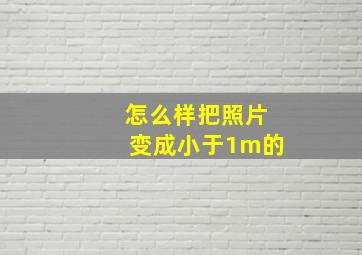 怎么样把照片变成小于1m的