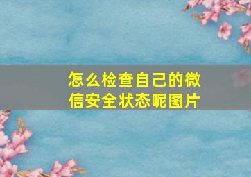 怎么检查自己的微信安全状态呢图片