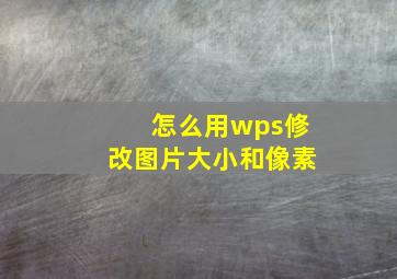 怎么用wps修改图片大小和像素