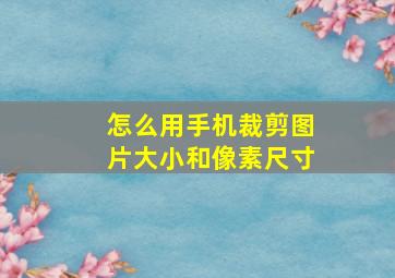 怎么用手机裁剪图片大小和像素尺寸