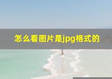 怎么看图片是jpg格式的